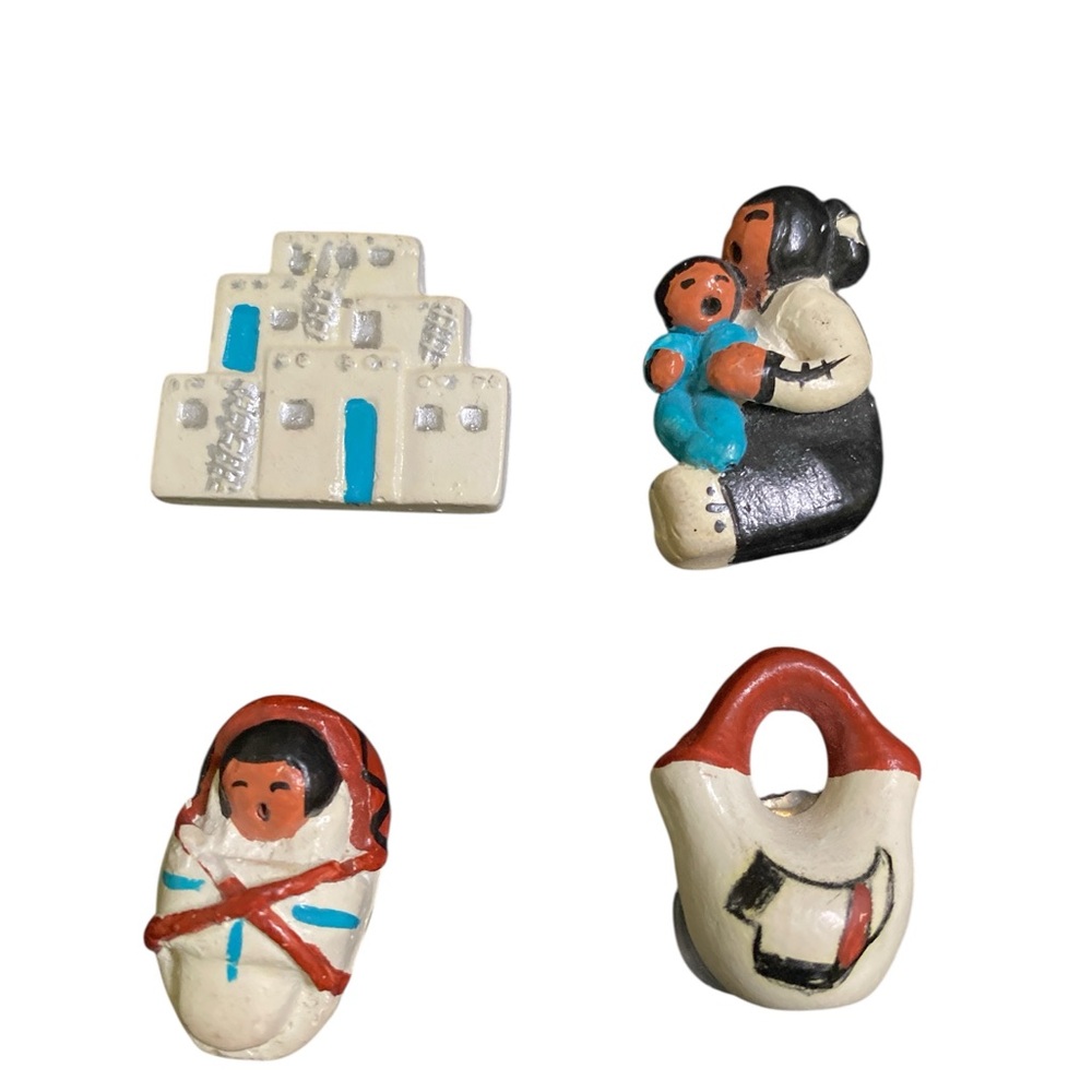 Vintage Handcrafted Native Ceramic Button Covers